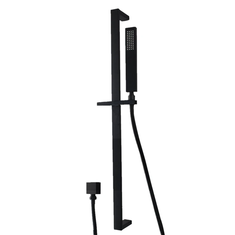 Bagnolux Matt Black 10 &quotБольшая квадратная потолочная насадка для душа и раздвижная