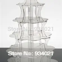 Прозрачная уникальная декоративная круглая 6 ярусная акриловая подставка для торта