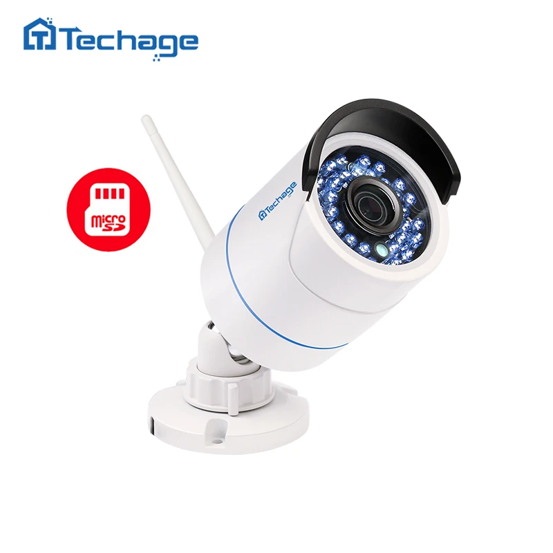 imágenes para Techage 1080 P WIFI Cámara Impermeable HD de Red IP 2MP Cámara Inalámbrica Al Aire Libre de interior P2P TF Tarjeta SD Onvif Cam W/Adaptador de Corriente imágenes para Techage 1080 P WIFI Cámara Impermeable HD de Red IP 2MP Cámara Inalámbrica Al Aire Libre de interior P2P TF Tarjeta SD Onvif Cam W/Adaptador de Corriente