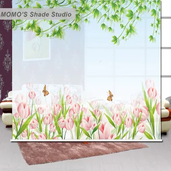 

MOMO Roller Blinds Blackout Design Window Blinds Shades Painting Curtains Roller Shades Thermal Fabric Custom Size Alice 366