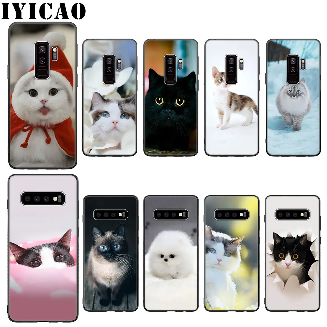 IYICAO Small animal cat Soft Silicone Case for Samsung Galaxy S10 S9 S8 Plus S10e S6 S7 Edge Phone |