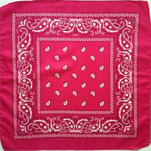 Rose Red bandana 1 шт. бандана шарф мужской лента унисекс хип хоп Красная Бандана головной убор волосы на шею высокого качества шарф бандана Мужские квадратные шарфы принт носовые платки - Цвет: Rose Red bandana