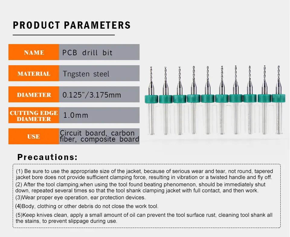 10 шт. 1,0 мм ПП микро сверла Набор бит ЧПУ мини твердосплавное сверло PCB сверло