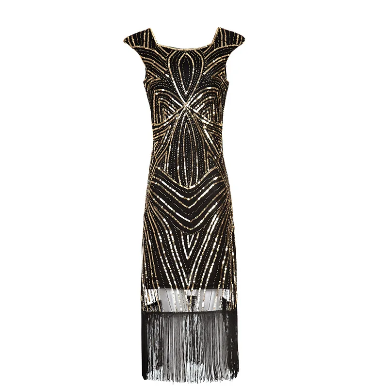 Женское роскошное платье в стиле Гэтсби 1920 s, винтажное платье размера плюс S-XXL, ревущее платье 20 s, платье с бахромой для вечеринки, выпускного вечера