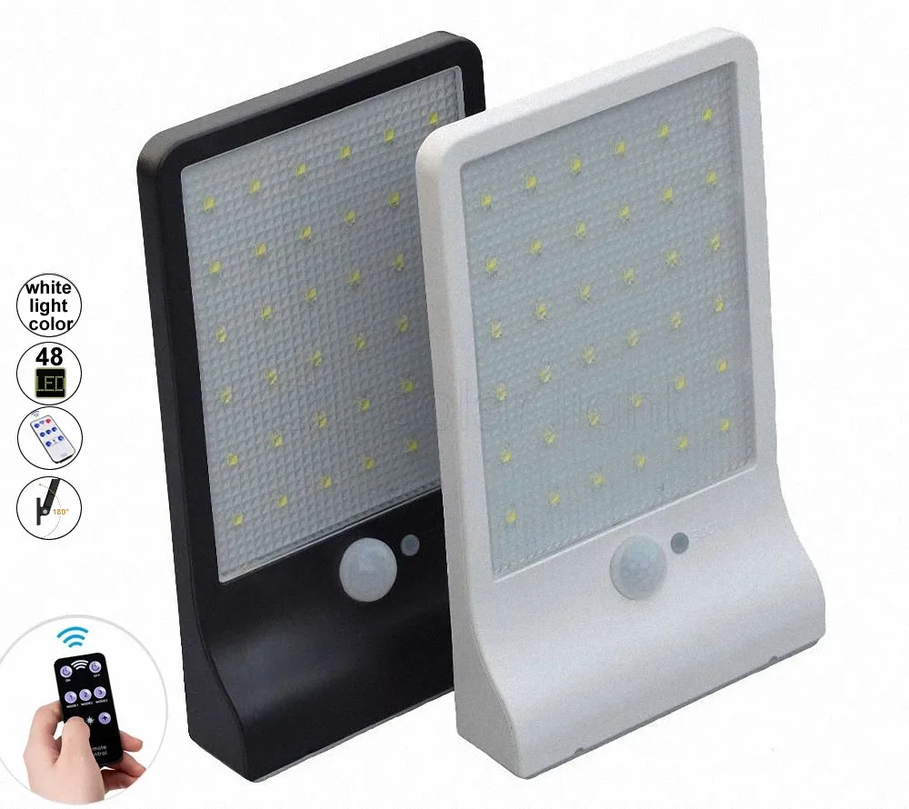 

48 leds Solar Light Color Adjustable With Controller Three Modes Waterproof Lamp Lights For Outdoor Garden Wall Street lig Sola