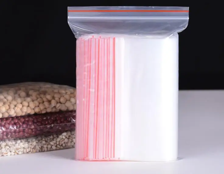 

100PCS Reusable Ziplock Bag Smell Proof Bags Clear Plastic Bag Food Packaging Bag Reusable Food Wrap Plastic Wrap Food Pouch