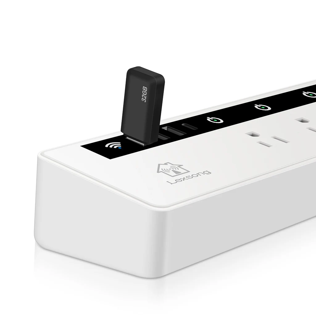 Умный удлинитель с Wi Fi пультом дистанционного управления 4AC + 3USB порта зарядное