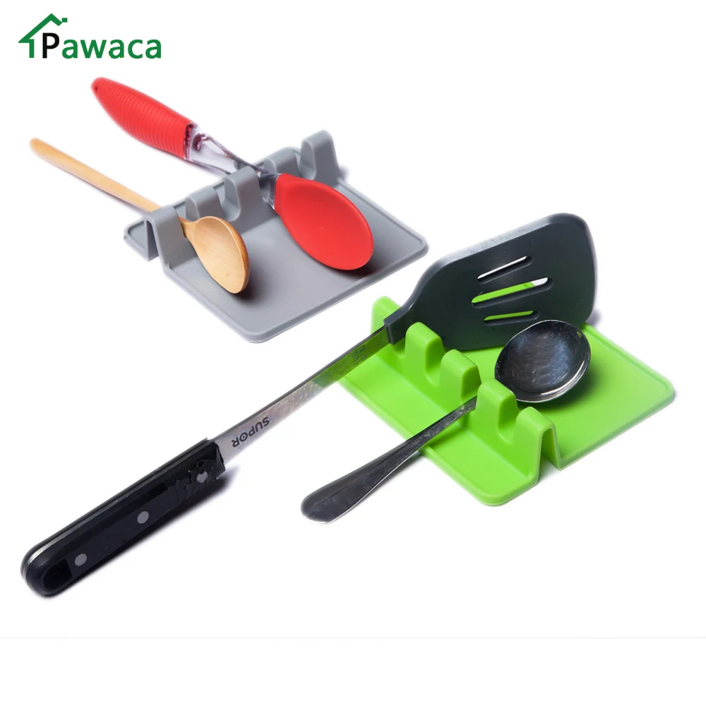 

Silicone Spoon Rest Stands Soup Spoon Holder for Spoon Stove Chopstick Organizer Shelf Cooking Utensils Kitchen Accessories