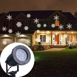 Водонепроницаемый напольный белый Снежинка лампа проектора газон светодиодные лампы Рождество зажигает звезды проекции