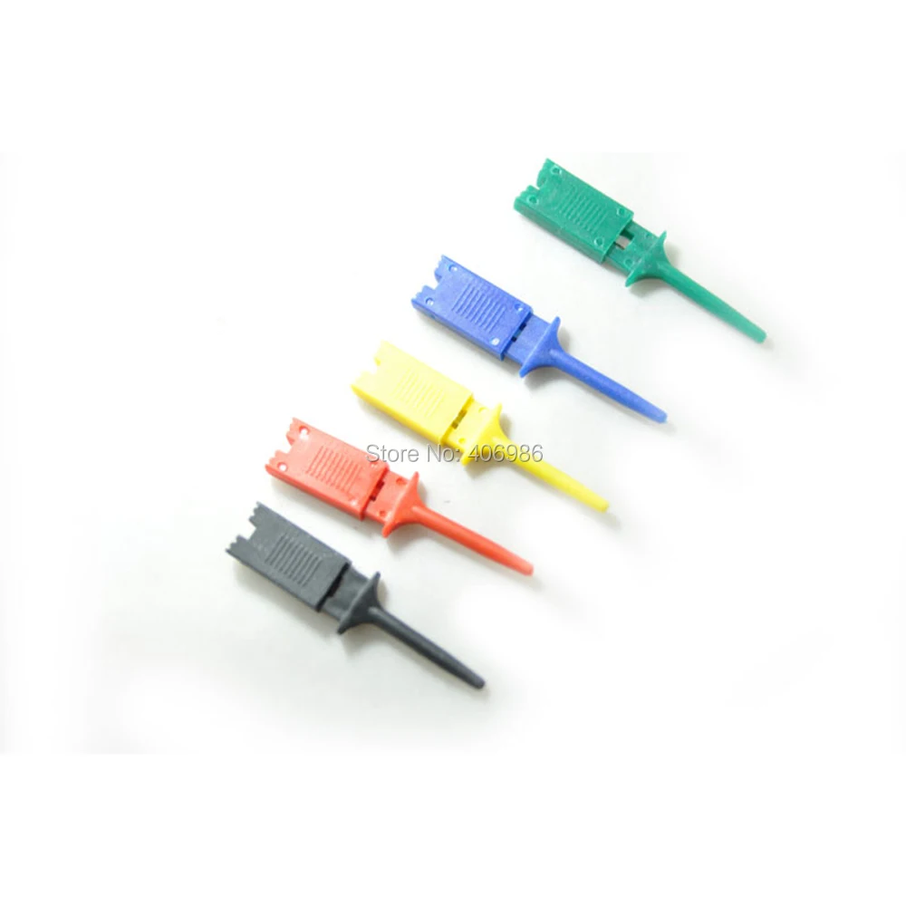 100pcs Insulation Materials Test Hook Clip Logic Analyzer Logic Test Clip Multimeter 5 Colors Red Black