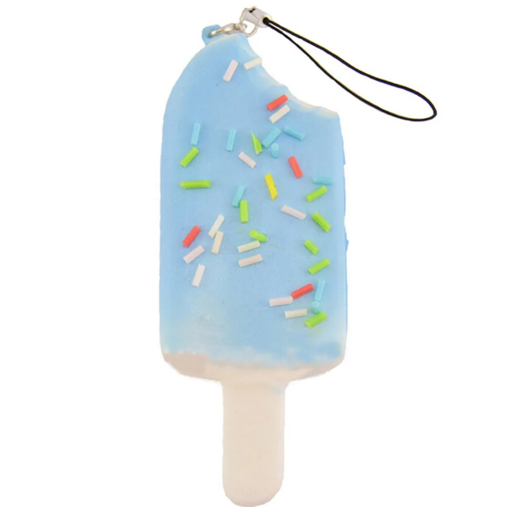 Popsicle Mobile Phone Straps Squishy Chocolate Ice cream Squeeze Bread Scented Squishy Key Chains Charms Ornaments Cute Kids Toy