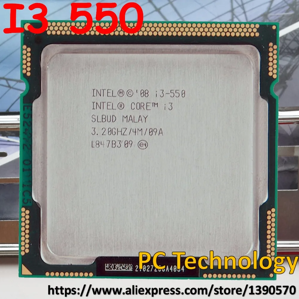 Original Intel I3 550 CPU Core I3-550 CPU/ 3.20GHz/ LGA1156 /4MB/ Dual ...