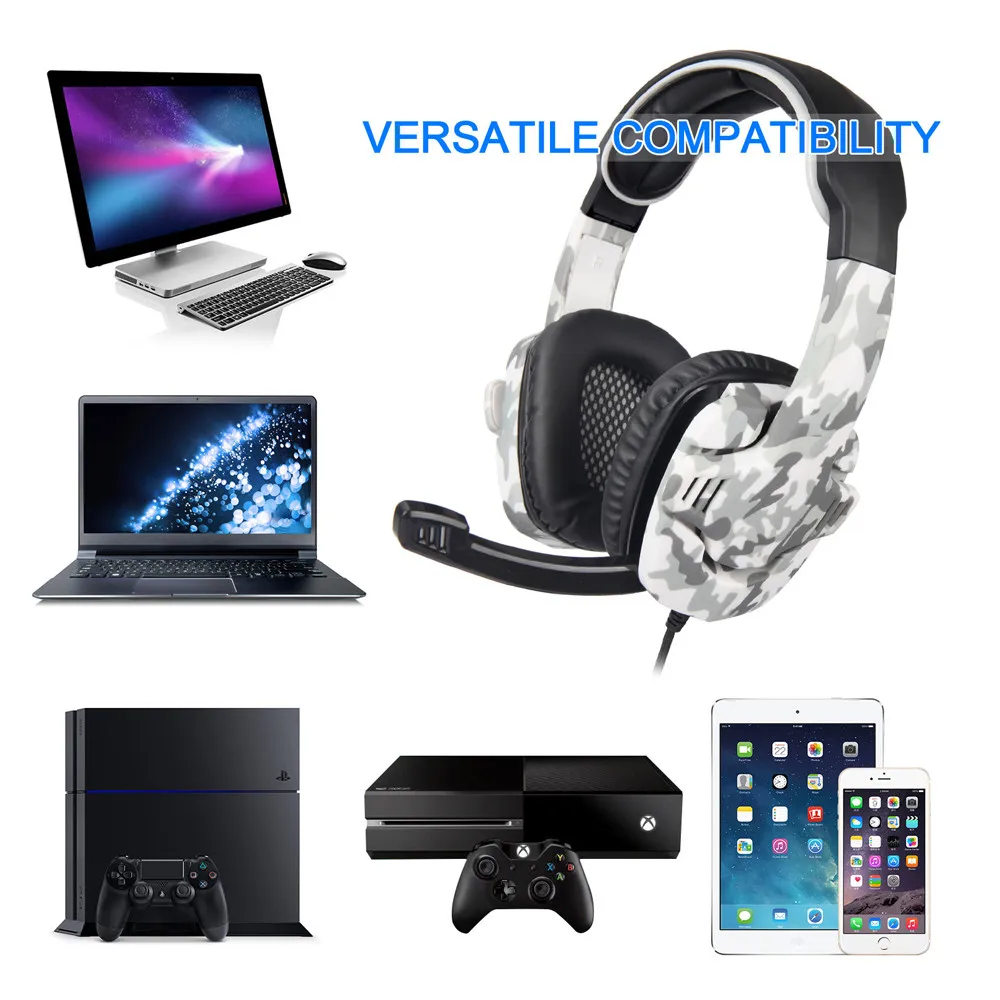 SADES SA-708GT Casque PS4 Headset with Microphone PC Gamer Camouflage Stereo Headphones for PC Cell Phone New Xbox One Laptop  (4)
