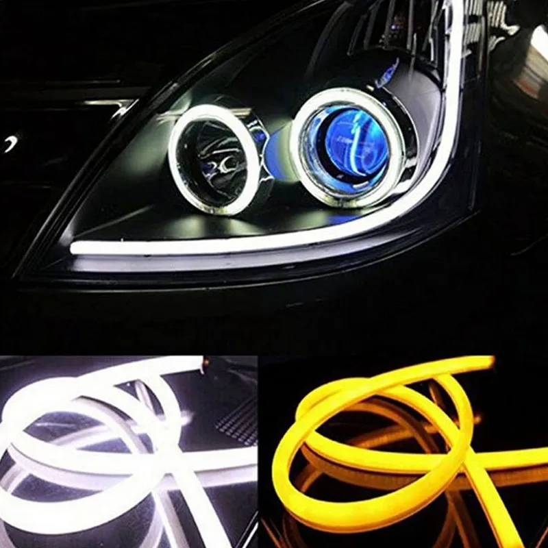 2PCS/Lot 30cm Super Bright Daytime Running Lights LED Car steering Signal Flexible Headlight Angel Eye Light