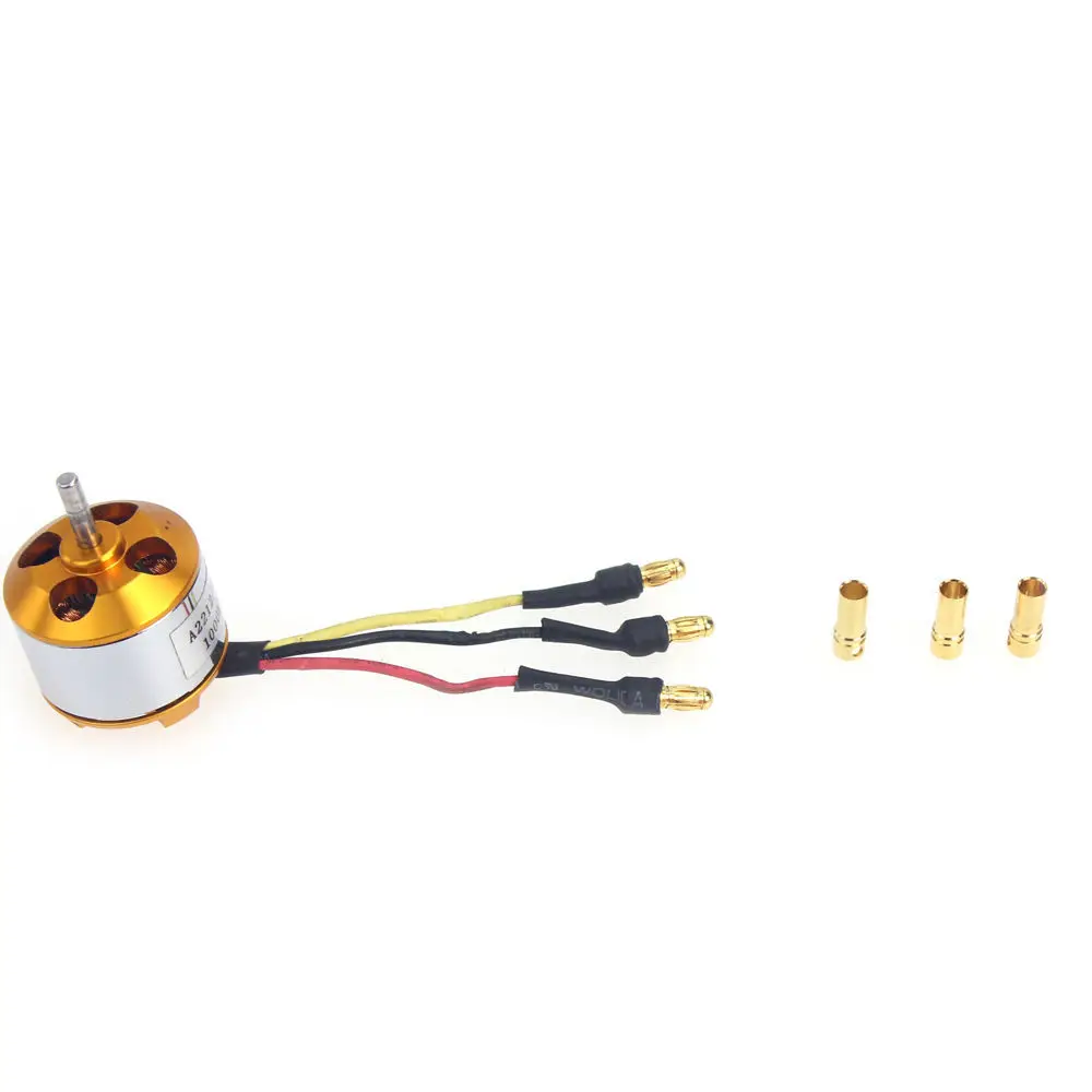 

F02015-AB A2212 1000KV Brushless Outrunner Motor W/ Mount with 3 Pairs 3.5MM Banana Plug ( Male and Female) Soldered for Quad FS