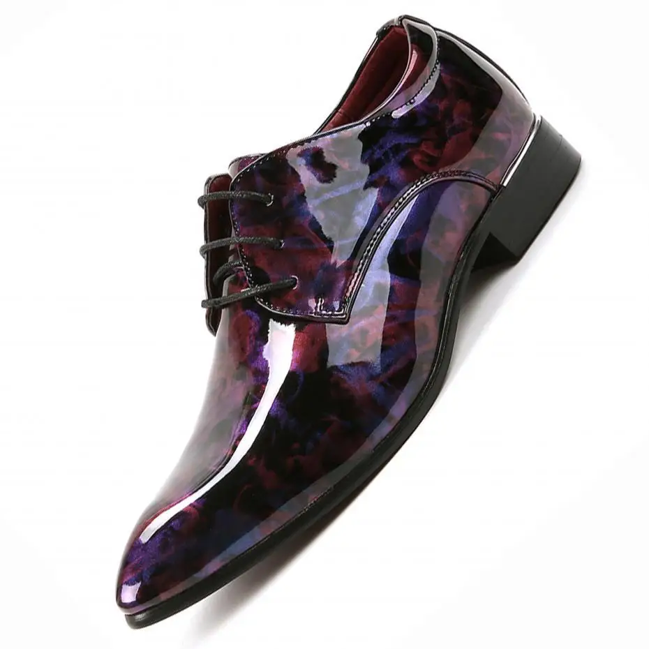 Мужские модельные туфли; брендовые модные классические туфли-оксфорды на шнуровке; Мужская Свадебная обувь; Мужские модельные туфли на плоской подошве; черные туфли-броги в деловом стиле - Цвет: Лаванда