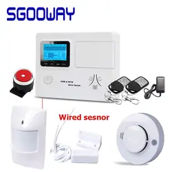 Sgooway lcd Горячая продажа беспроводной домашней безопасности gsm sms pstn сигнализация система с IOS и под управлением Android