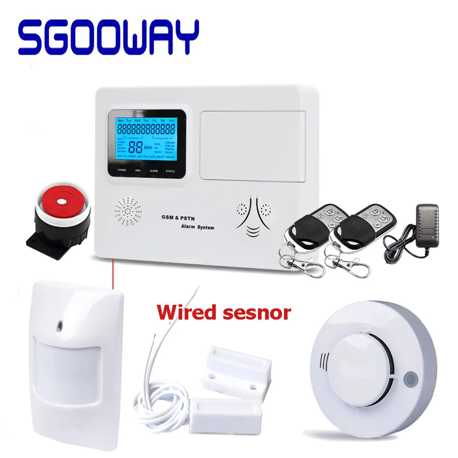 Sgooway Wireless & Wired LCD Alarm GSM +PSTN Smart Burglar Home Security Alarm System with Android/ios APP Sgooway Wireless & Wired LCD Alarm GSM +PSTN Smart Burglar Home Security Alarm System with Android/ios APP