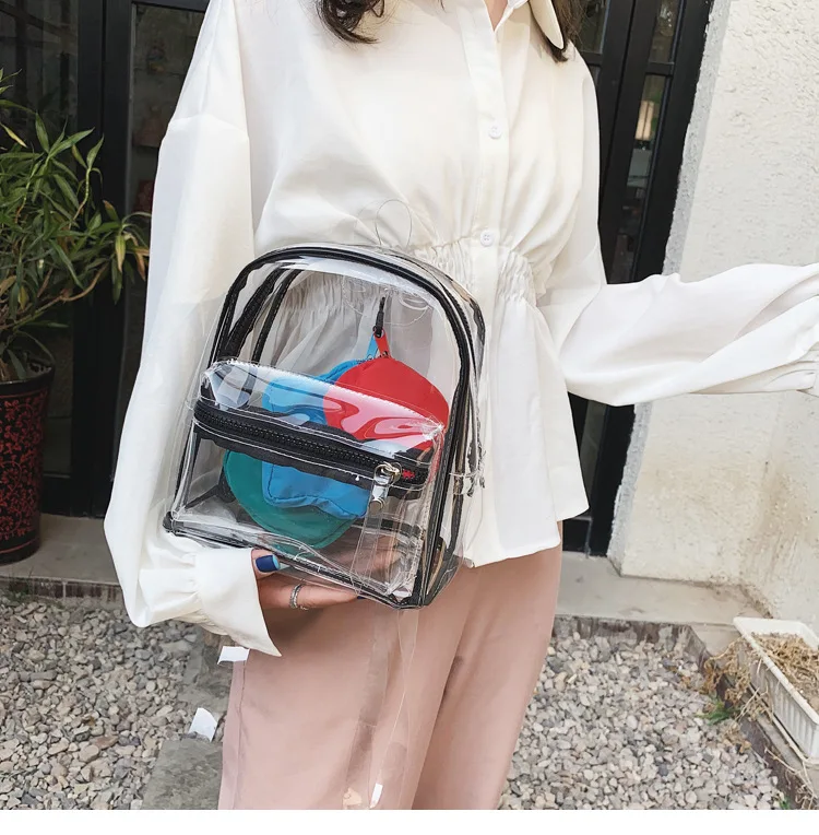 Estate 2019 Trasparente Zaino Interno della Chiusura Lampo di Plastica  Della Gelatina Della Borsa Mini Sacchetto di Spalla|Backpacks| - AliExpress