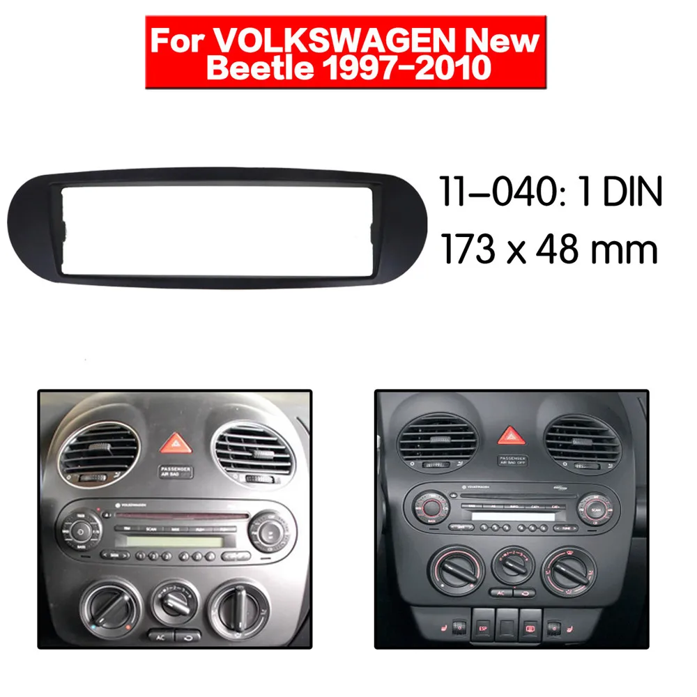 Автомобильная рамка для приборной доски для VOLKSWAGEN Beetle 1997-2010 автомобильный радиоприемник стерео аудио рамка Лицевая панель отделка тире Один Din комплект крепления