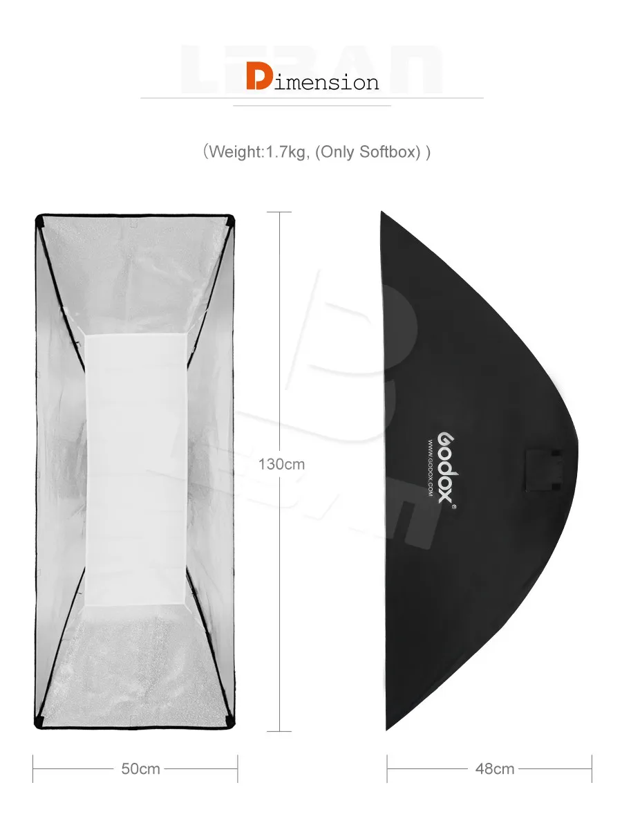 Godox 50x130 см 2" x 51" сотовая сетка софтбокс Bowens крепление прямоугольная Мобильная Студия стробоскоп Софтбокс диффузор