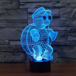 Новые творческие красочные черепаха-2 USB лампа LED 3D Спальня Гостиная украшения ночники
