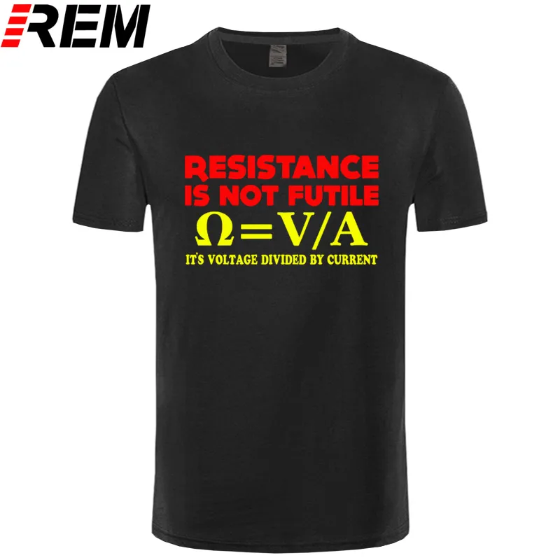 Сопротивление не бесполезная футболка умник электрик наука Забавный подарок на день рождения Мужская футболка мужская одежда размера плюс поступление