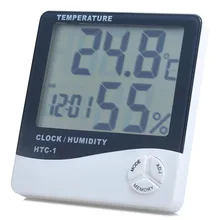 LCD Digital termometro interior sala al aire libre electrónico medidor de humedad de temperatura higrometro con reloj despertado
