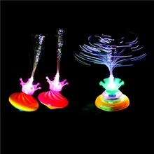 Креативная красочная Корона Оптическое волокно мигающая Музыка Гироскоп peg-top Электрический волчок гироскоп дети НЛО игрушка Подарки для детей