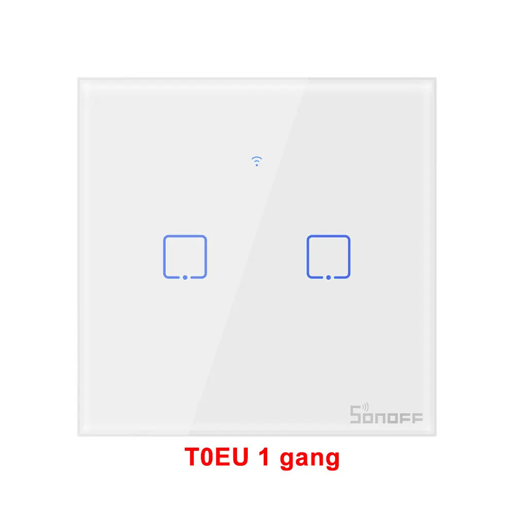 Itead Sonoff T0EU 86 1/2/3 серии TX настенный сенсорный переключатель Wi-Fi пульт дистанционного управления Управление умный дом переключатель работает с Alexa Google Home - Комплект: Sonoff T0EU 2 gang