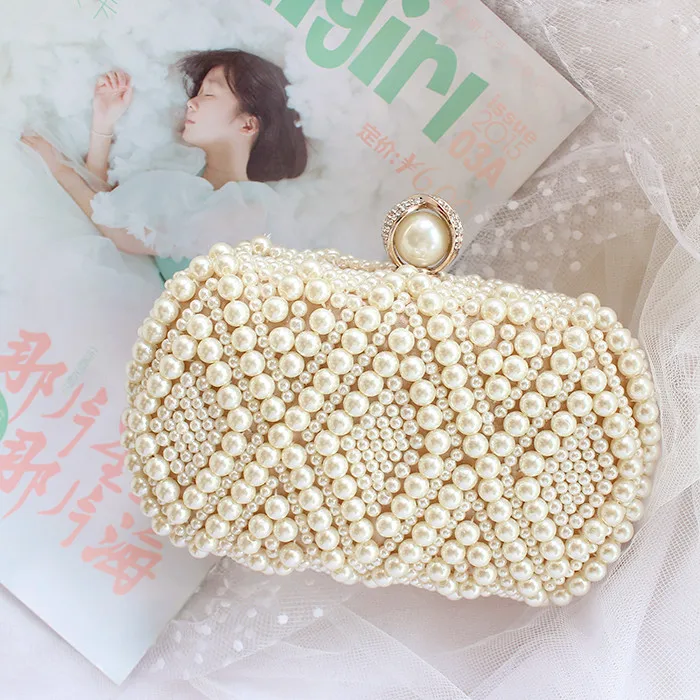 

hand bag export brand heavy industry pearl bag, bride bag hand take small square bag.