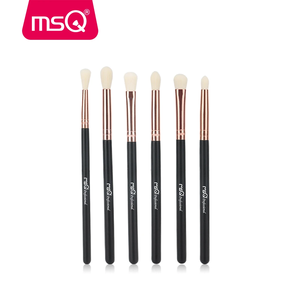 MSQ Makeup Brushes Set 6 8pcs Synthetics Hair Rose Gold Ferrule Make Up Brushes for Eyeshadow