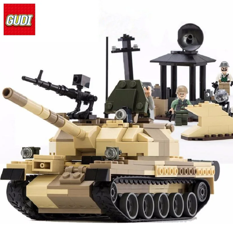 

GUDI Military Building Blocks 372pcs War Weapon Armed T-62 Tanks model Bricks compatible Legoings blocks Toys for children Gifts