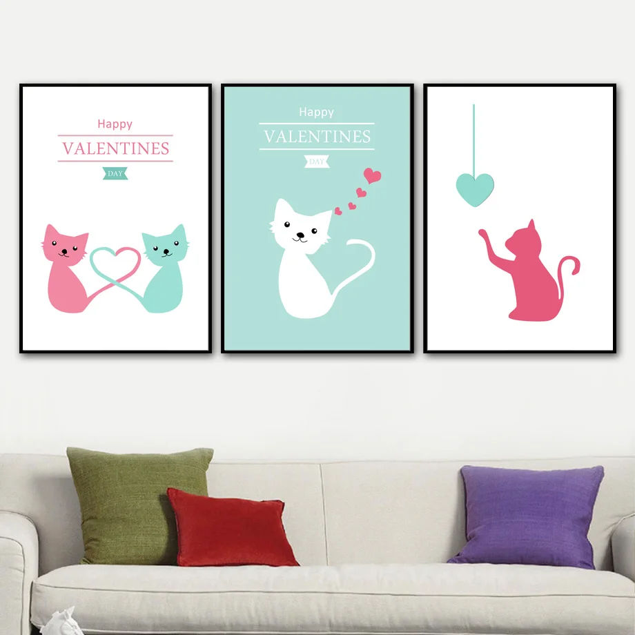 Nordic-Poster-Cartoon-Cat-Wall-Art-Canvas-Posters-And-Prints-Kids-Room-Canvas-Painting-Living-Room (2)