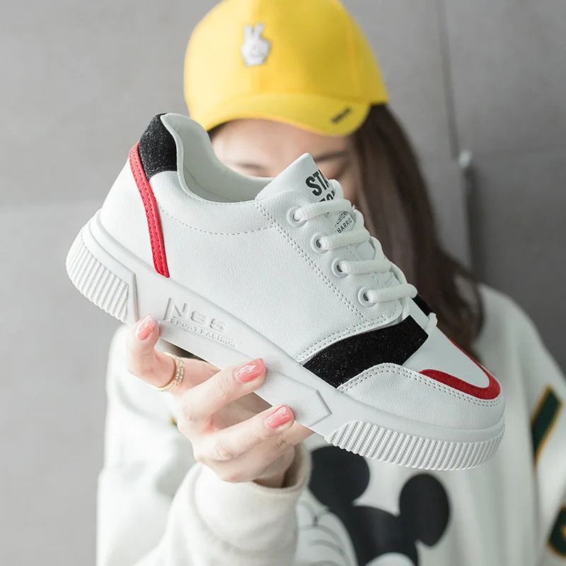 Blanc Femmes forme Ins Décontractées Bleu jaune Plate Chaussures rouge Femelle Lacets À D'été Appartements Printemps Tendances TCqBT