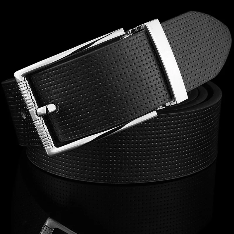 High Quality pin buckle White genuine Leather Waistband casual ceinture homme Fashion Men Belts Classic designer Waist Strap