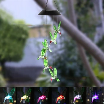 

Solar Wind Bell Light Hanging Night Lights Changing Hanging Lamp For Garden Home Decor With Spinning Hook