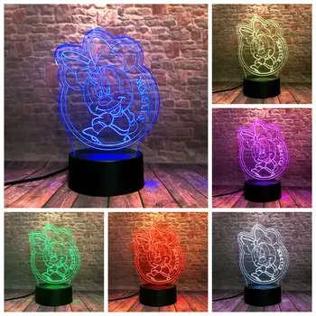 

Minnie Mouse Figma Model 3D Illusion Nightlight LED 7 Color Change Light Mickey Family Cartoon Minnie Anime action & toy figures