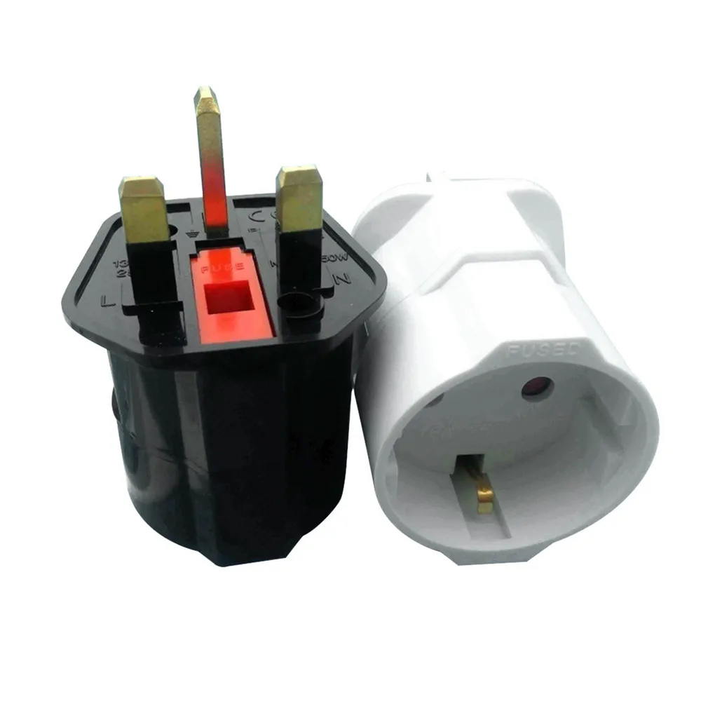 

GS Transfer UK Plug 1310 European Fuse Conversion European Standard Socket EU Euro 2 Pin to UK 3 Pin Plug AC Universal Adapter
