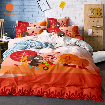 

3Pcs 3D Bear Cartoon Bedding Set For Children Duvet Cover Pillowcase Full & Queen Animal for Kids Girls Bedspreads Sj128