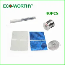 ECO-WORTHY 40pcs polycrystalline solar cell full kit for DIY solar charger Free shipping