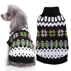TINGHAO Pet свитер Рождество Хэллоуин Одежда для животных черепаха шеи теплый Снежинка печати Собака свитер