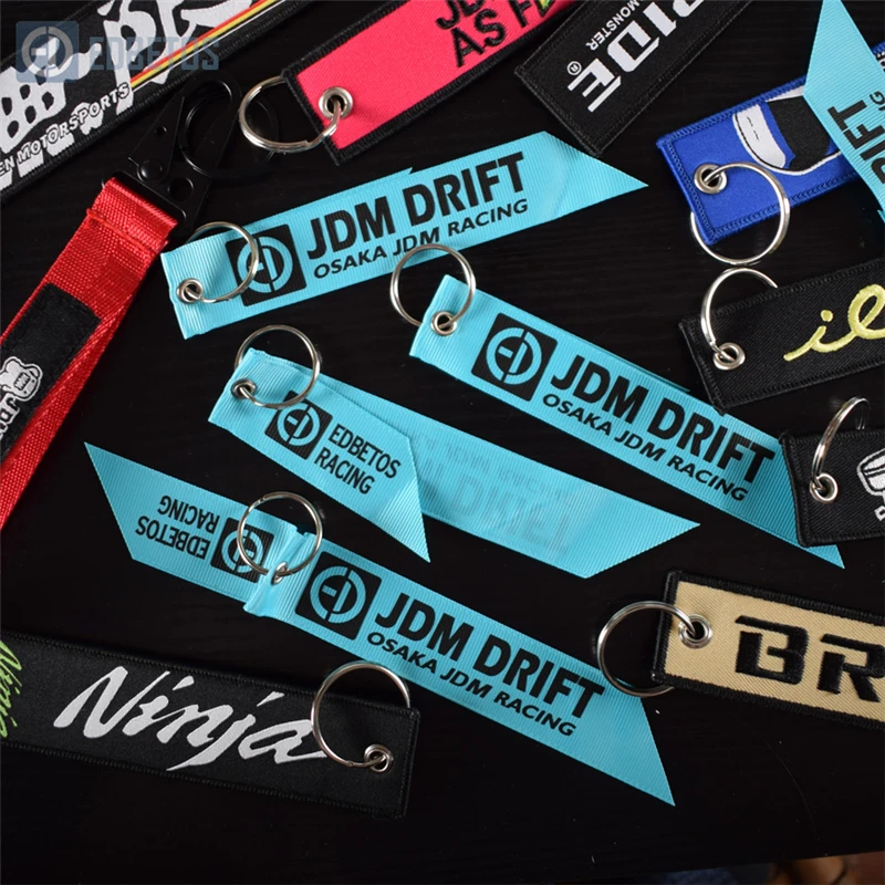 

Clothes Zipper Pendant RACING Osaka Jdm Racing Key Rings Jdm Drift Keychain Kanjo-Performance Motor KeyRings / Teal Lanyard
