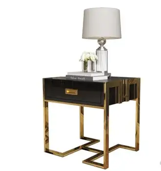 

Simple and light luxurious postmodern storage Angle a few toughened glass living room sofa side ark gold edge several hotel beds