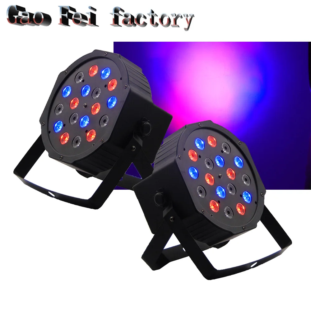 Плоский 18 Led сценический par-прожектор RGB 3W диско лазер для вечеринок Dmx Luz эффект(2 шт./лот