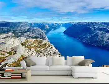 

custom 3d photo wallpaper mural living room sofa TV background Norway river scenery 3d painting picture wallpaper for walls 3d