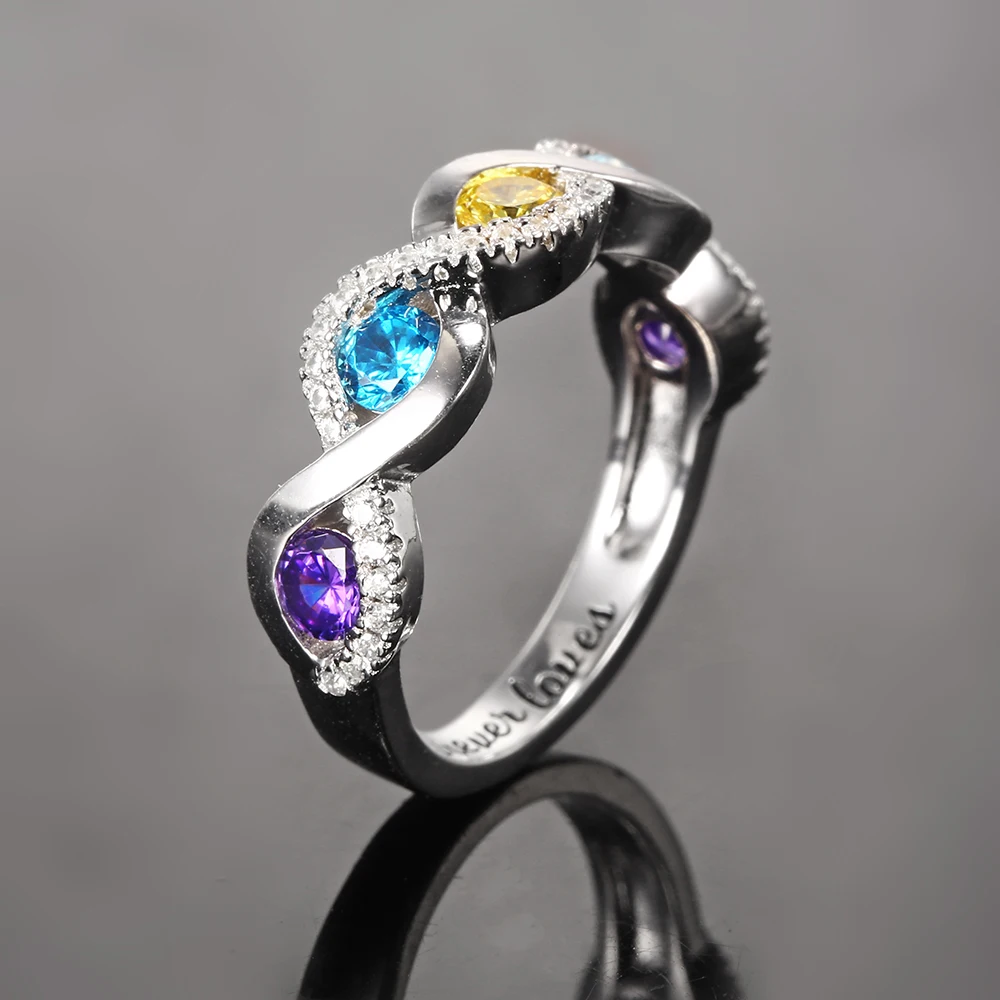 L11 925 Silver Custom Name Ring For Women Personalized Engagement Ring Customized Birthstone Rings Anniversary Gift (3)