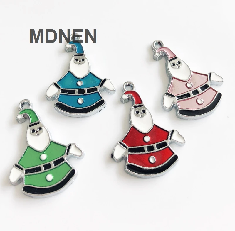 

10pcs Enamel Christmas Santa Pendant Xmas claus Charms Fit Phone Strips Wristband Belt Tags Collar Keychain