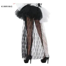 Kimring, винтажная Женская юбка в стиле стимпанк, Викторианская, высокая талия, высокая низкая юбка, сексуальная, готический стиль, костюм на Хэллоуин, юбка