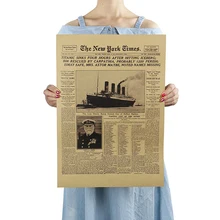 Classic The New York Times History Poster Titanic Shipwreck Old Newspaper Retro Kraft Paper Home Decoration Classic The New York Times History Poster Titanic Shipwreck Old Newspaper Retro Kraft Paper Home Decoration